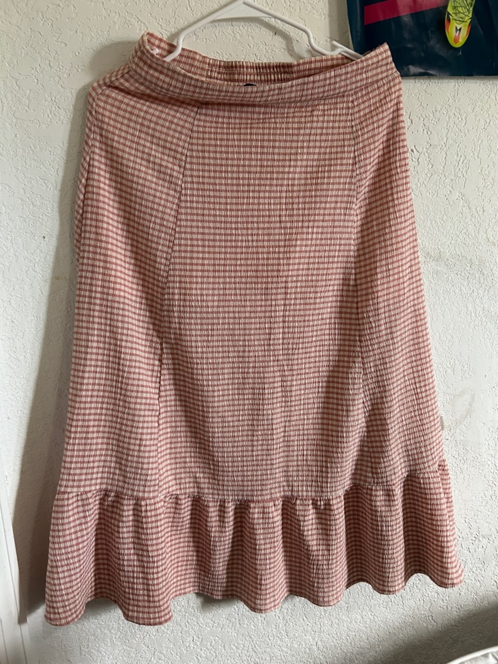 O.P.T. 
Pink Gingham Ruffle Hem Women's Skirt